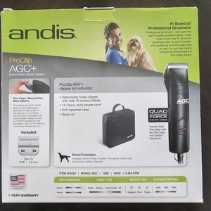 *FIRM*  LNC Bundle Pet Trimmer- Andis Proclip AGC+ and New pack of guards